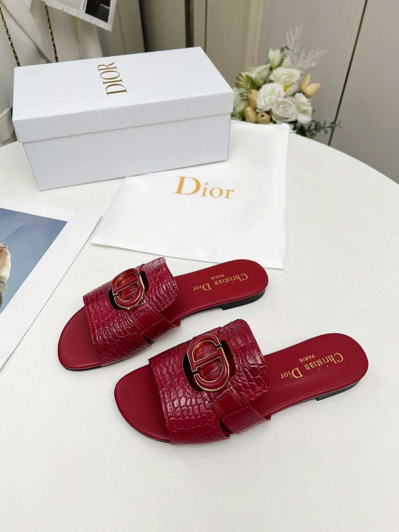 👟👟Ex-factory price 360👟👟 Genuine leather base +30 Dior spring and summer new model 6 colors optional code size 35-42